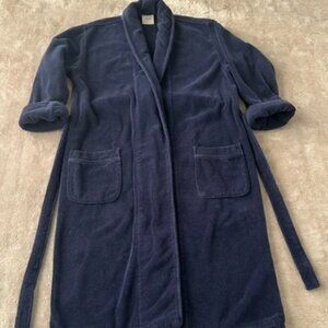 Pottery Barn Men’s Terry Cotton Blue Long Sleeve Long Robe size XL